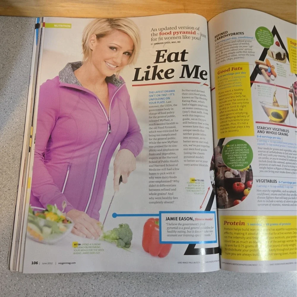 2012 June Oxygen Magazine Chady Dunmore Cover Jamie Eason Column 2012 Arnold